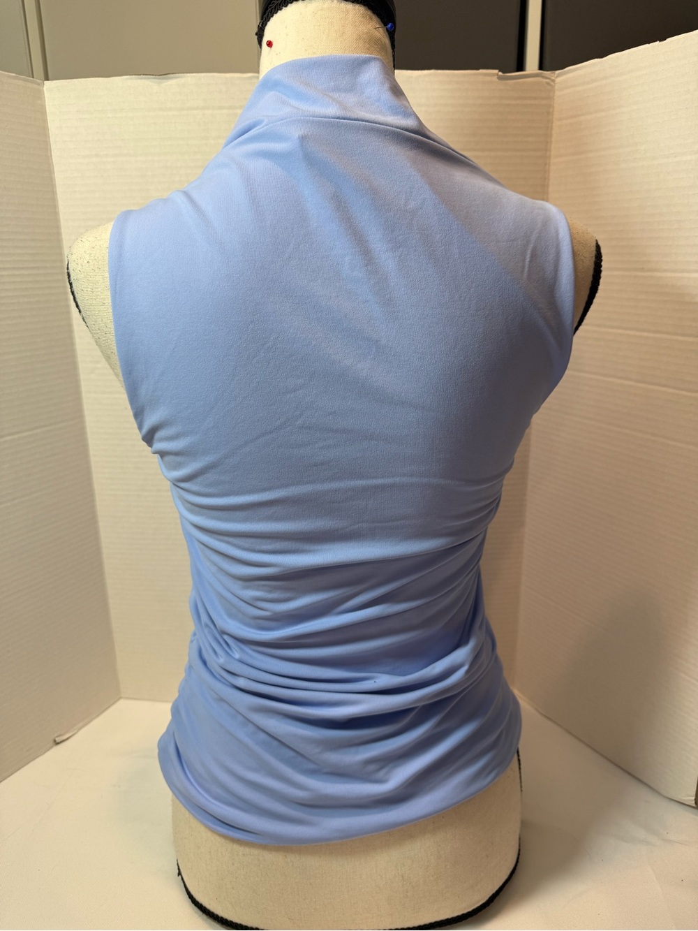 Aritzia Original Contour Flourish Contour Ruched Square Neck Top Blue - Picture 5 of 9